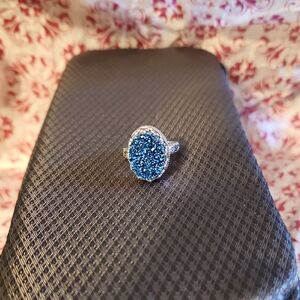 Blue Sparkle Sterling Silver Ring